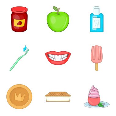 Asit damla Icons set, karikatür tarzı