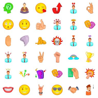 Duygu Icons set, karikatür tarzı