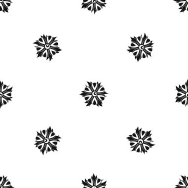 Çiçek desen sorunsuz siyah