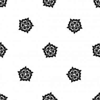 Çiçek desen sorunsuz siyah