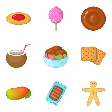 Arpa şeker Icons set, karikatür tarzı