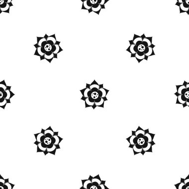 Çiçek desen sorunsuz siyah