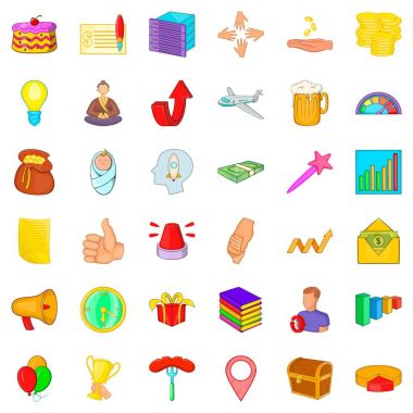 Büyüme Icons set, karikatür tarzı