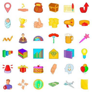 Icons set, karikatür tarzı artırmak