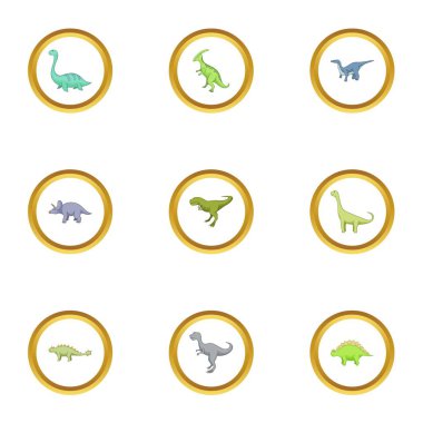 Dinozor Icons set, karikatür tarzı türleri