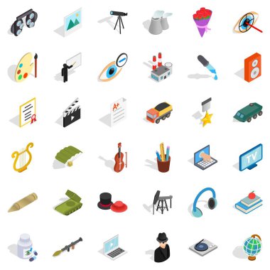 İstihdam Icons set, izometrik stili