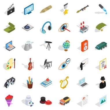 Çalışma simgeler kümesi, izometrik stili