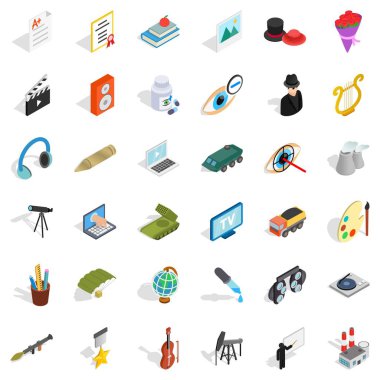 İş Icons set, izometrik stili