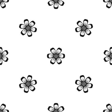 Çiçek desen sorunsuz siyah