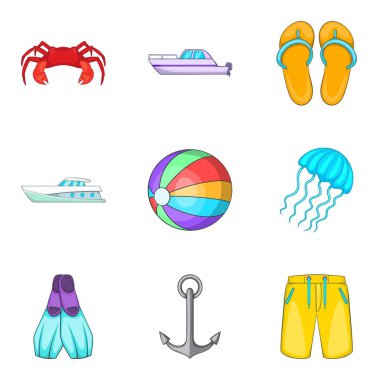 Tekne yolculuğu simgeler kümesi, karikatür tarzı