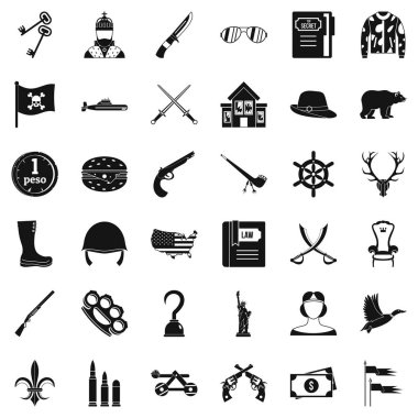 Pezosu Icons set, basit tarzı