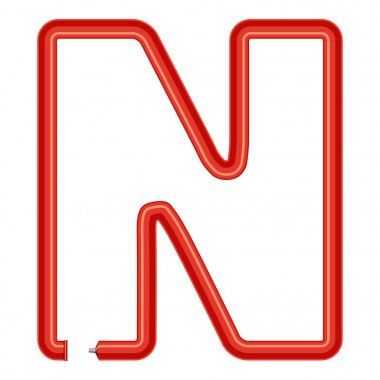 Mektup n plastik tüp simgesi, karikatür tarzı