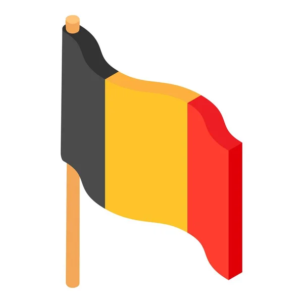 Icône drapeau belgique, style 3d isométrique — Image vectorielle