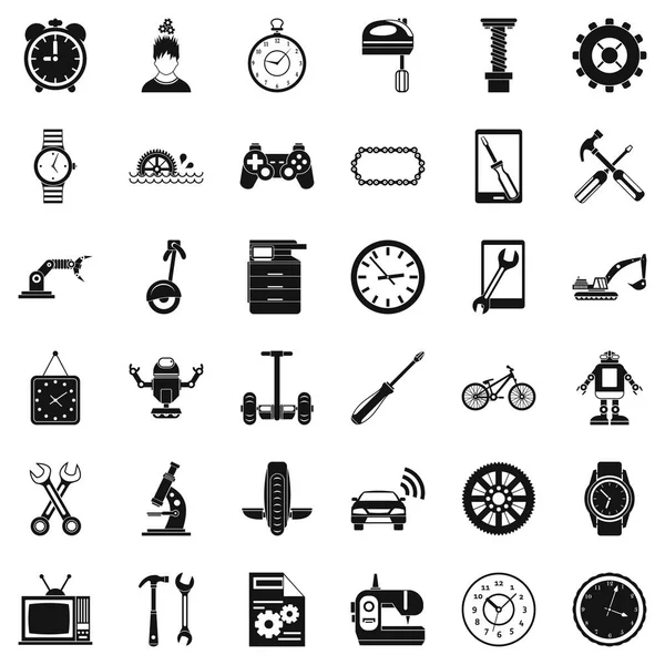 Conjunto de iconos de batería, estilo simple — Archivo Imágenes Vectoriales