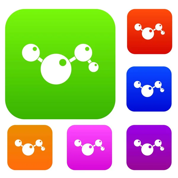 Moléculas químicas y físicas establecen colección de color — Vector de stock