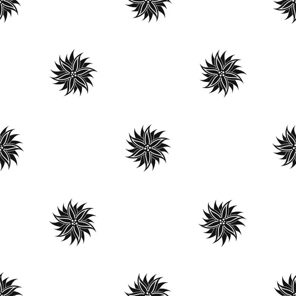 Kwiat szablon bezszwowe czarny — Wektor stockowy