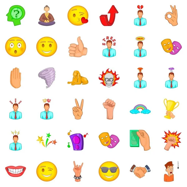 Duygu Icons set, karikatür tarzı