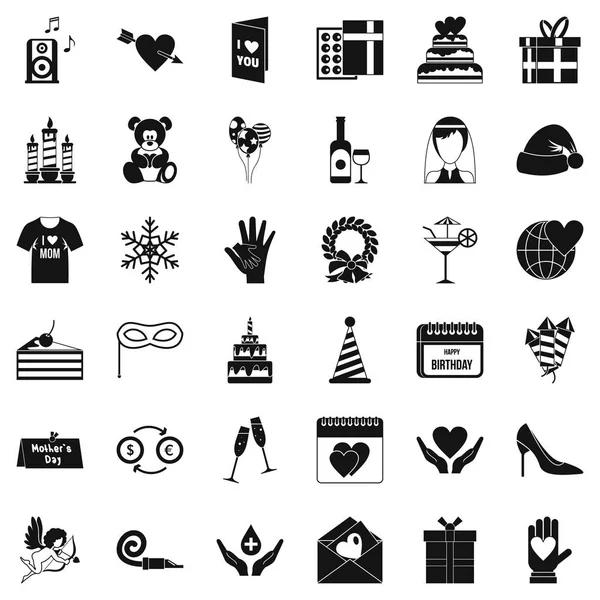 Parti Icons set, basit tarzı