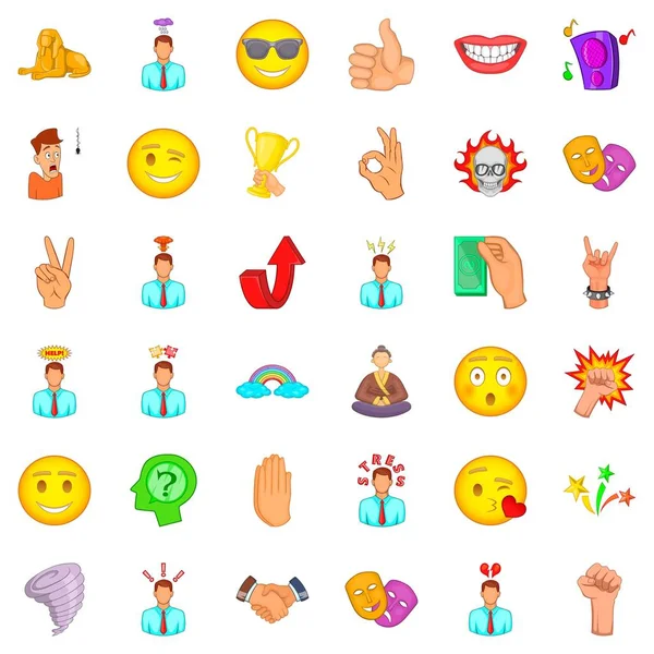 Ürkütücü Icons set, karikatür tarzı