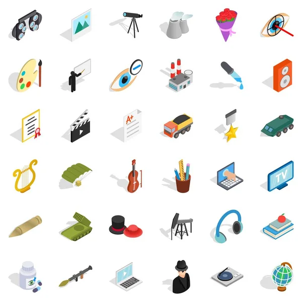 İstihdam Icons set, izometrik stili