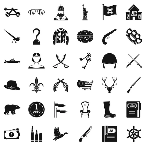 Silah Icons set, basit tarzı