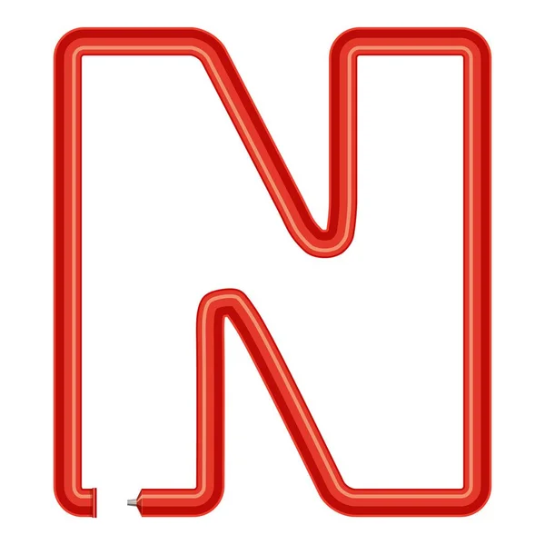 手紙 n プラスチック チューブ アイコン、漫画のスタイル — ストックベクタ