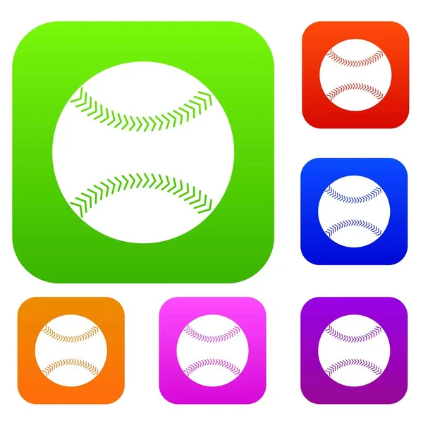 Baseball set color collection — Stock Vector