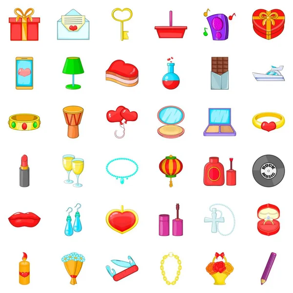 Şampanya Icons set, karikatür tarzı