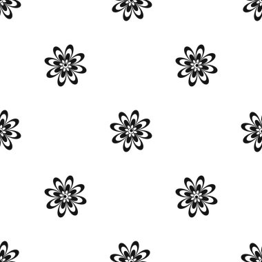 Çiçek desen sorunsuz siyah