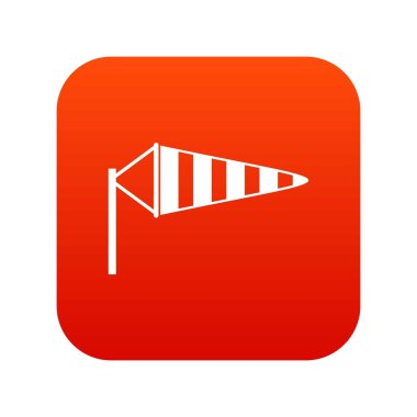 Rüzgâr tulumu simgesine dijital kırmızı