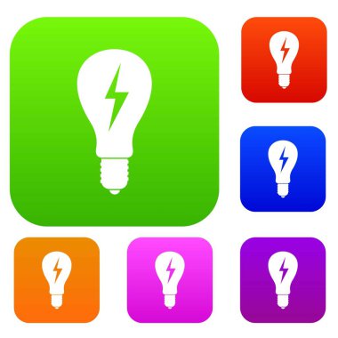 Ampul set renk koleksiyonu içinde yıldırım ile