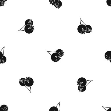 Chokeberry veya aronia berry desen sorunsuz siyah