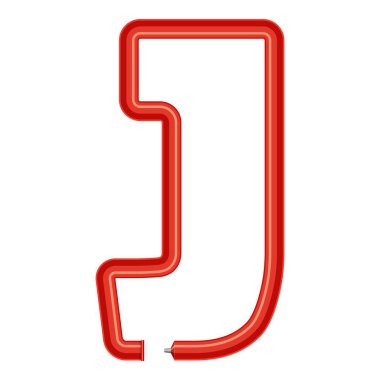 Harf j plastik tüp simgesi, karikatür tarzı