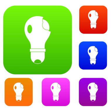 Kırık ampul renk koleksiyonu ayarla