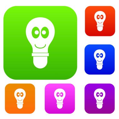 Ampul gözleri gülümseyerek renk koleksiyonu ayarla