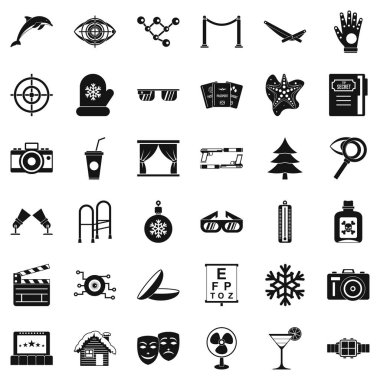Mitten Icons set, basit tarzı