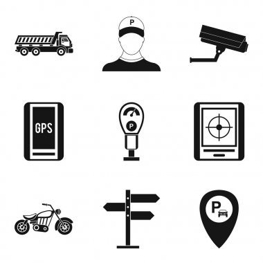 Icons set, basit tarzı izleme Park