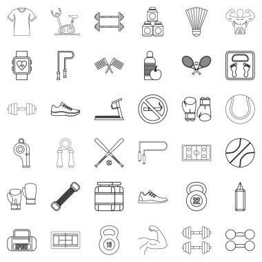 Diyet Icons set, anahat stili