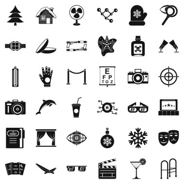 İçki Icons set, basit tarzı