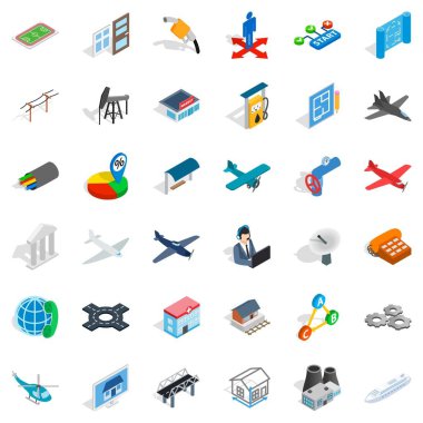 Mühendislik Icons set, izometrik stili