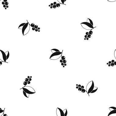 Frenk üzümü çilek deseni sorunsuz siyah