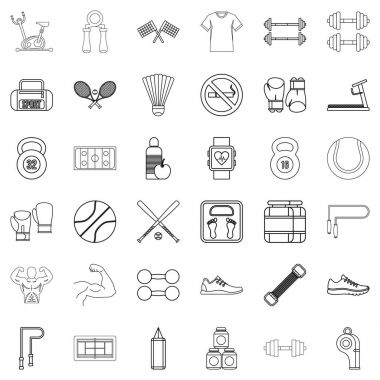 Koşu bandı Icons set, anahat stili