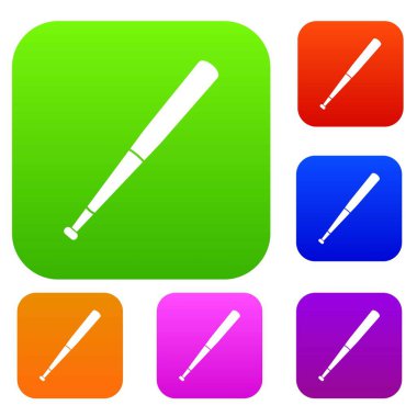 Siyah beyzbol sopası renk koleksiyonu ayarla