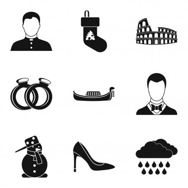 Ayin Icons set, basit tarzı