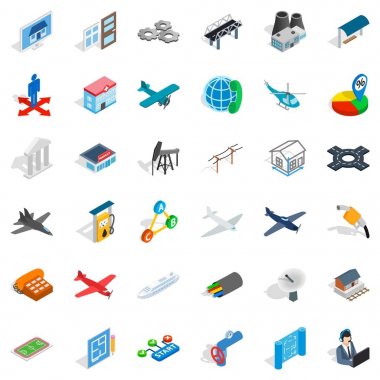 Jet Icons set, izometrik stili