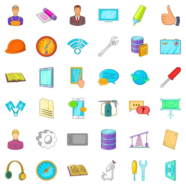 Icons set mühendislik, karikatür tarzı