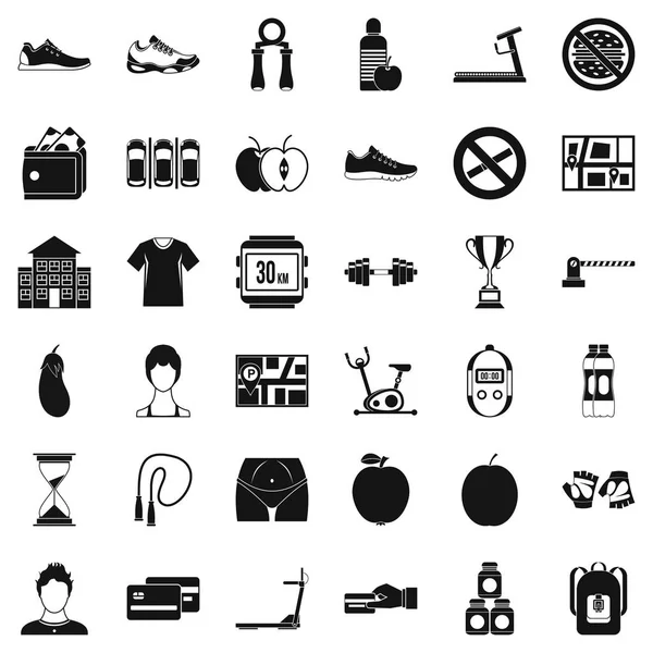 Fitness Icons set, basit tarzı