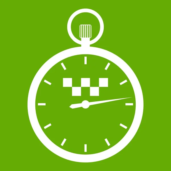 Compteur de vitesse dans l'icône de taxi vert — Image vectorielle