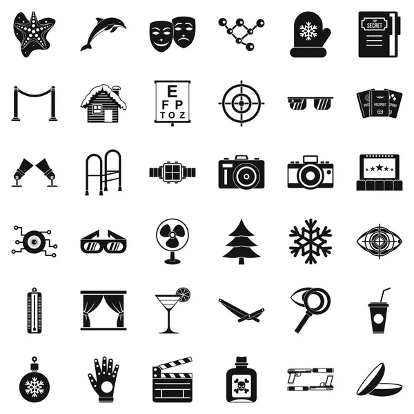 Gözlük Icons set, basit tarzı