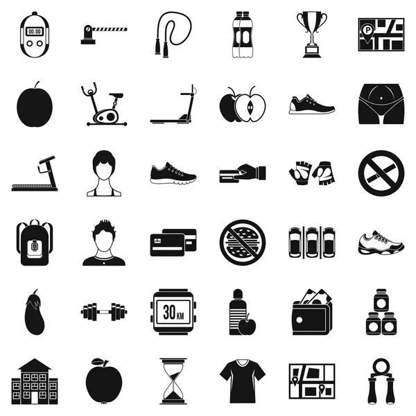 Kalp atışı Icons set, basit tarzı